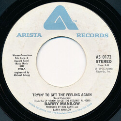 Barry Manilow Tryin' To Get The Feeling Again / Beautiful Music USED VINYL 7INCH 45 RPM SINGLE STYRENE STEREO