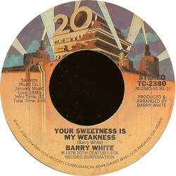 Barry White Your Sweetness Is My Weakness USED VINYL 7INCH 45 RPM SINGLE STYRENE STEREO