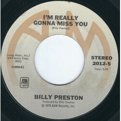 Billy Preston I'm Really Gonna Miss You / Attitudes USED VINYL 7INCH 45 RPM SINGLE STYRENE STEREO