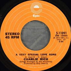 Charlie Rich A Very Special Love Song USED VINYL 7INCH 45 RPM SINGLE STYRENE STEREO