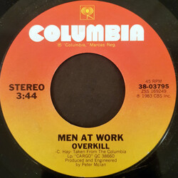Men At Work Overkill USED VINYL 7INCH 45 RPM SINGLE STYRENE STEREO