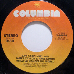 Art Garfunkel / James Taylor (2) / Paul Simon (What A) Wonderful World USED VINYL 7INCH 45 RPM SINGLE STYRENE