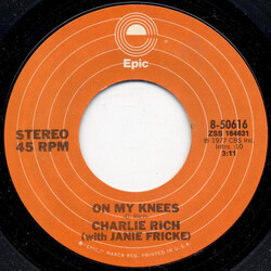 Charlie Rich / Janie Fricke On My Knees USED VINYL 7INCH 45 RPM SINGLE STYRENE STEREO