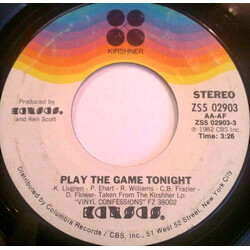 Kansas (2) Play The Game Tonight / Play On USED VINYL 7INCH 45 RPM SINGLE STYRENE STEREO