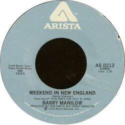 Barry Manilow Weekend In New England USED VINYL 7INCH 45 RPM SINGLE STYRENE STEREO
