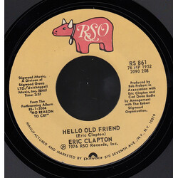 Eric Clapton Hello Old Friend / All Our Pastimes USED VINYL 7INCH 45 RPM SINGLE STYRENE