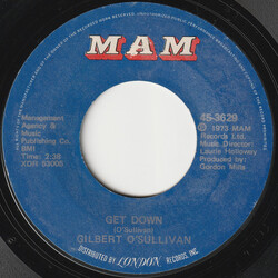 Gilbert O'Sullivan Get Down USED VINYL 7INCH 45 RPM SINGLE STYRENE