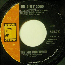 The Fifth Dimension The Girls' Song / It'll Never Be The Same Again USED VINYL 7INCH 45 RPM SINGLE STYRENE