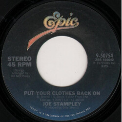 Joe Stampley Put Your Clothes Back On USED VINYL 7INCH 45 RPM SINGLE STYRENE