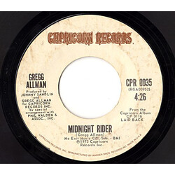Gregg Allman Midnight Rider USED VINYL 7INCH 45 RPM SINGLE STYRENE