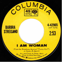 Barbra Streisand I Am Woman USED VINYL 7INCH 45 RPM STYRENE MONO