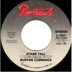 Burton Cummings Stand Tall USED VINYL 7INCH 45 RPM SINGLE STYRENE