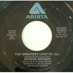 George Benson / Michael Masser The Greatest Love Of All / Ali's Theme USED VINYL 7INCH 45 RPM SINGLE STYRENE STEREO