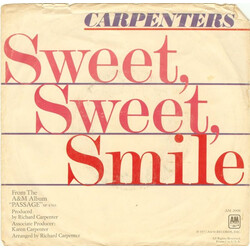 Carpenters Sweet, Sweet Smile USED VINYL 7INCH 45 RPM SINGLE STYRENE