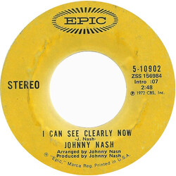 Johnny Nash I Can See Clearly Now USED VINYL 7INCH 45 RPM SINGLE STYRENE STEREO