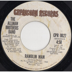 The Allman Brothers Band Ramblin Man USED VINYL 7INCH 45 RPM SINGLE STYRENE