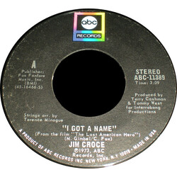 Jim Croce I Got A Name / Alabama Rain USED VINYL 7INCH 45 RPM SINGLE STYRENE STEREO