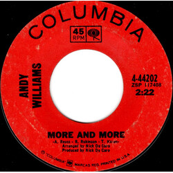 Andy Williams More And More USED VINYL 7INCH 45 RPM SINGLE STYRENE