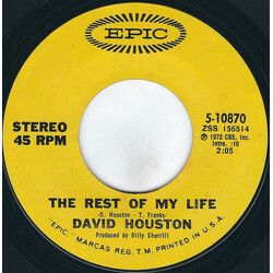 David Houston The Rest Of My Life / Soft, Sweet And Warm USED VINYL 7INCH 45 RPM SINGLE STYRENE