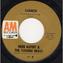 Herb Alpert & The Tijuana Brass Carmen / Love So Fine USED VINYL 7INCH 45 RPM SINGLE STYRENE