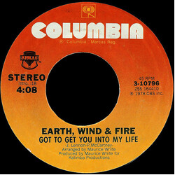 Earth, Wind & Fire Got To Get You Into My Life USED VINYL 7INCH 45 RPM SINGLE STYRENE