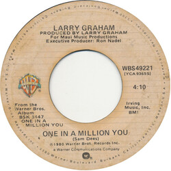 Larry Graham One In A Million You USED VINYL 7INCH 45 RPM SINGLE STYRENE STEREO