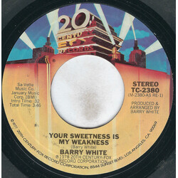 Barry White Your Sweetness Is My Weakness USED VINYL 7INCH 45 RPM SINGLE STYRENE