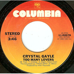 Crystal Gayle Too Many Lovers USED VINYL 7INCH SINGLE 45 RPM