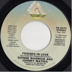 Dionne Warwick / Johnny Mathis Friends In Love USED VINYL 7INCH 45 RPM SINGLE