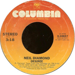 Neil Diamond Desirée / Once In A While USED VINYL 7INCH 45 RPM SINGLE STEREO