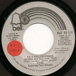 Dawn (5) / Tony Orlando Tie A Yellow Ribbon Round The Ole Oak Tree USED VINYL 7INCH 45 RPM SINGLE