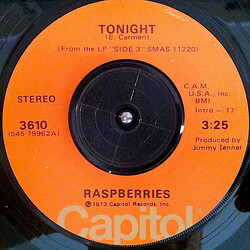 Raspberries Tonight USED VINYL 7INCH 45 RPM SINGLE STEREO