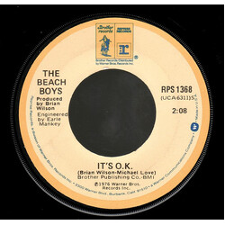 The Beach Boys It's O.K. USED VINYL 7INCH 45 RPM SINGLE