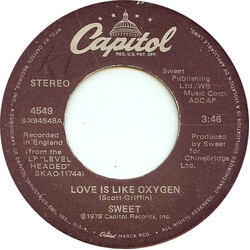 The Sweet Love Is Like Oxygen USED VINYL 7INCH 45 RPM SINGLE