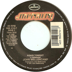 John Cougar Mellencamp Again Tonight USED VINYL 7INCH