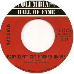 Mac Davis Baby Don't Get Hooked On Me / Your Side Of The Bed USED VINYL 7INCH 45 RPM STYRENE