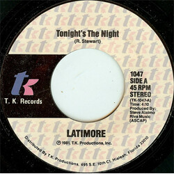 Latimore (2) Tonight's The Night USED VINYL 7INCH 45 RPM STYRENE