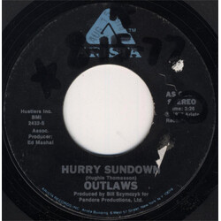 Outlaws Hurry Sundown USED VINYL 7INCH 45 RPM STYRENE