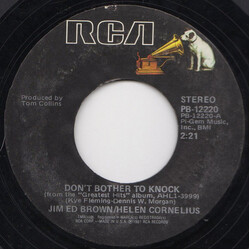 Jim Ed Brown & Helen Cornelius Don't Bother To Knock USED VINYL 7INCH 45 RPM SINGLE STYRENE STEREO