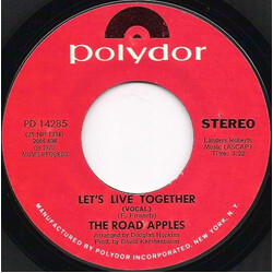 The Road Apples Let's Live Together USED VINYL 7INCH 45 RPM STYRENE STEREO