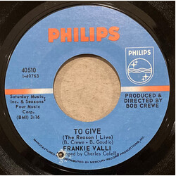Frankie Valli To Give (The Reason I Live) USED VINYL 7INCH 45 RPM STYRENE