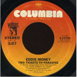 Eddie Money Two Tickets To Paradise USED VINYL 7INCH 45 RPM STYRENE STEREO