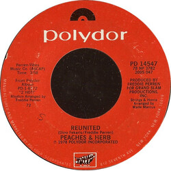 Peaches & Herb Reunited USED VINYL 7INCH 45 RPM STYRENE