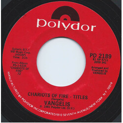 Vangelis Chariots Of Fire - Titles USED VINYL 7INCH 45 RPM STYRENE STEREO