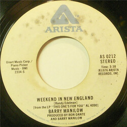 Barry Manilow Weekend In New England / Say The Words USED VINYL 7INCH 45 RPM STYRENE STEREO