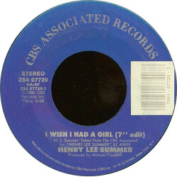 Henry Lee Summer I Wish I Had A Girl USED VINYL 7INCH 45 RPM STYRENE