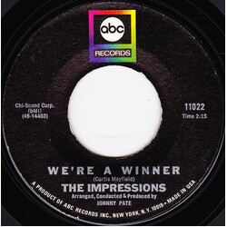 The Impressions We're A Winner / It's All Over USED VINYL 7INCH 45 RPM STYRENE