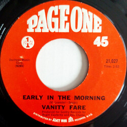 Vanity Fare Early In The Morning USED VINYL 7INCH 45 RPM STYRENE MONO
