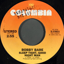 Bobby Bare Sleep Tight, Good Night Man / Hot Afternoon USED VINYL 7INCH 45 RPM STYRENE STEREO