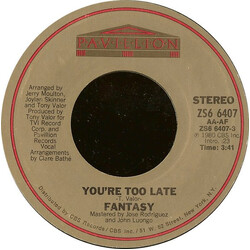 Fantasy (2) You're Too Late USED VINYL 7INCH 45 RPM STYRENE STEREO